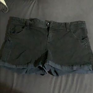 Black jean shorts